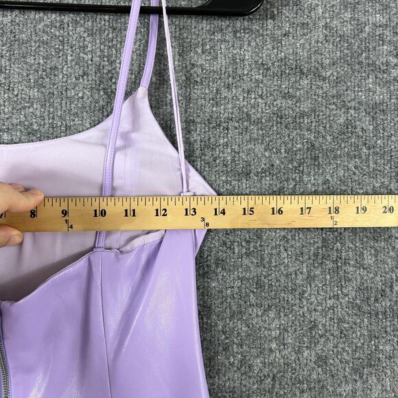 Alice Olivia Dress 6 Nelle Purple Vegan Faux Leather Mini Bodycon Party Sexy - Picture 14 of 15